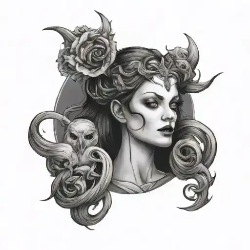 not scary lilith but sexy tattoo design idea
