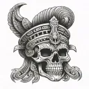 skull mayan tattoo design idea