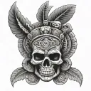 skull mayan tattoo design idea