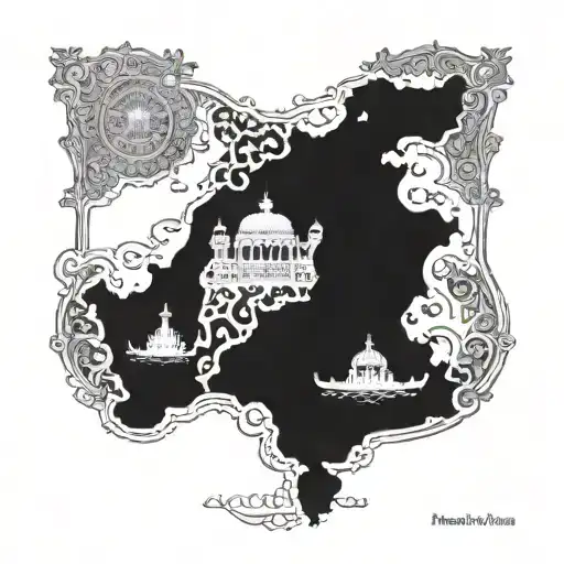 prinse of persia and iran maps tattoo design idea