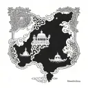 prinse of persia and iran maps tattoo design idea