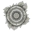 ashoka chakra sketch style tattoo tattoo design idea