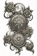 Create a tattoo for my arm. I would like it to symbolize the zodiac signs: Libra, Capricorn and Sagittarius tattoo design idea