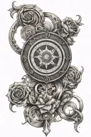 Create a tattoo for my arm. I would like it to symbolize the zodiac signs: Libra, Capricorn and Sagittarius tattoo design idea