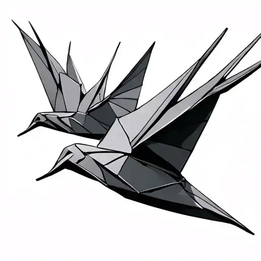 origami cranes tattoo design idea