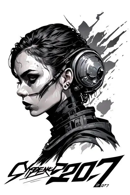 Cyberpunk 2077 tattoo design idea