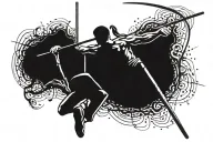 pole vaulter vaulting tattoo design idea