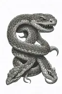snake wrapped around vertebrae  tattoo design idea