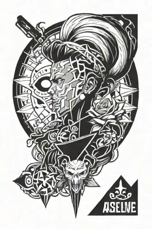 asleeve tattoo from the netflix series arcane focusing on ekko and jinx  tattoo design idea