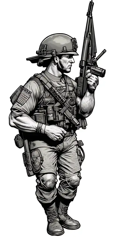 marine corps all wars tattoo design idea