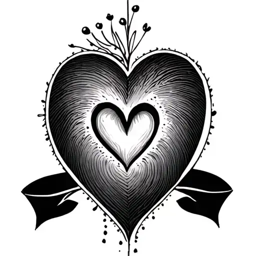finger print heart deandre & tiffany till death do us part 224 tattoo design idea