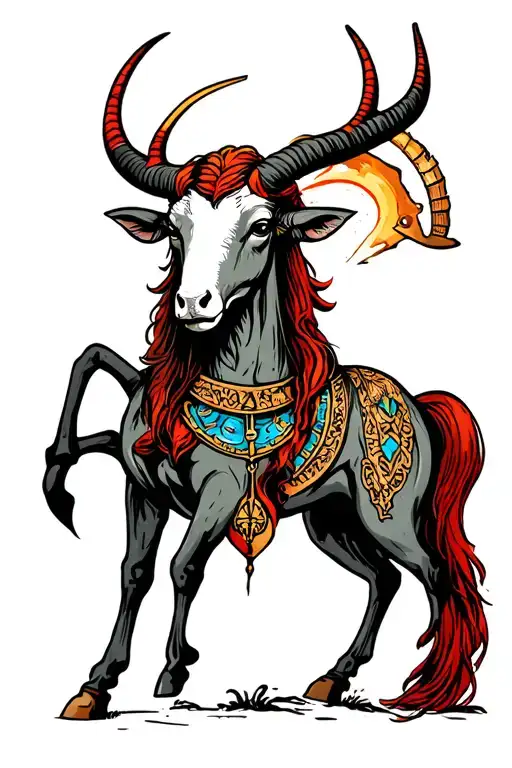 Sagittarius AND Taurus tattoo design idea