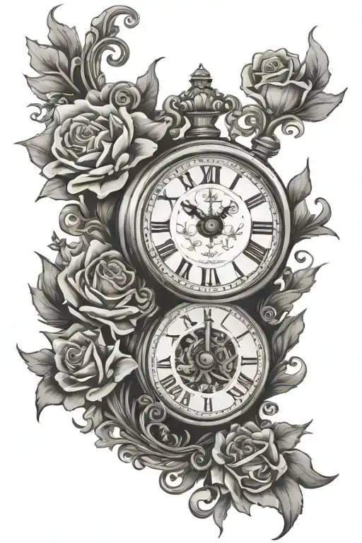 clock first name Enzo and nino back tattoo tattoo design idea