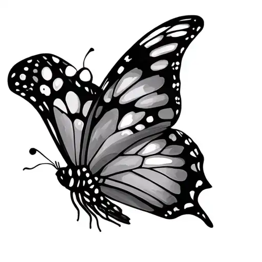 butterfly with xoxo tattoo design idea