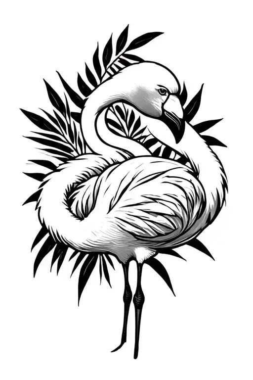 Flamingo tattoo design idea