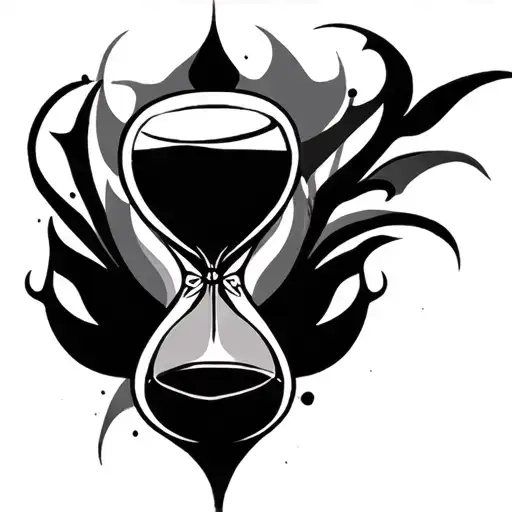 tribal hourglass filled tattoo design idea