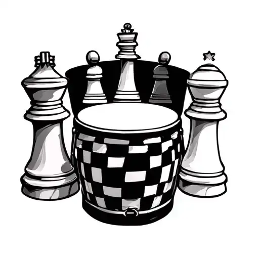 chess pieces as congas tattoo design idea