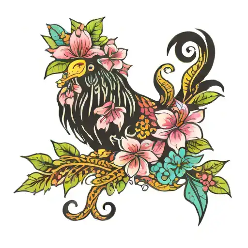 Guam colorful feminine tattoo design idea
