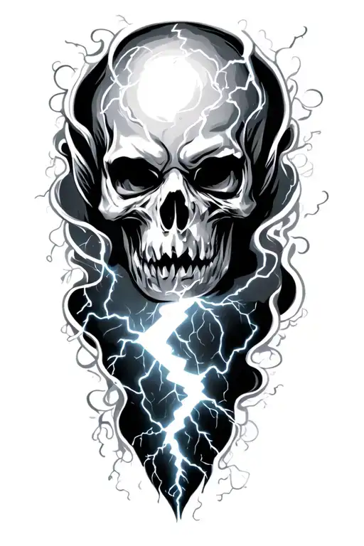 Thunderstorm, lightning bolts tattoo design idea