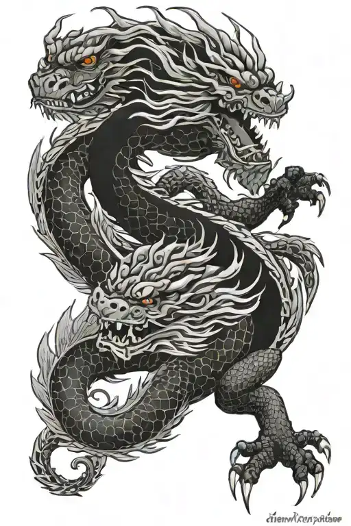 new zeland and irish and vietnamese Dragon tattoo design idea