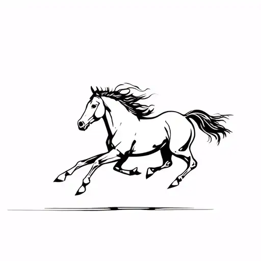 horse running tattoo design idea
