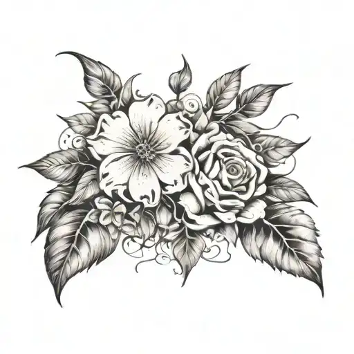 Garden tattoo under the collarbone as if it were behind the cracked skin with dot work and fine line tattoo tattoo design idea