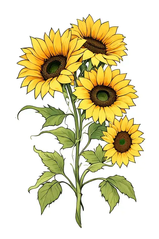 sunflowers tattoo design idea