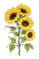 sunflowers tattoo design idea