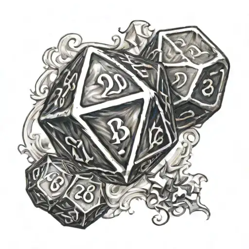 dungeons and dragons d20 dice  tattoo design idea