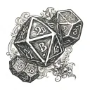 dungeons and dragons d20 dice  tattoo design idea