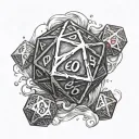 dungeons and dragons d20 dice  tattoo design idea