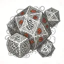 dungeons and dragons d20 dice  tattoo design idea