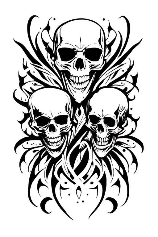 times new roman with skulls tattoo design idea