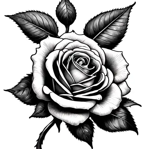 rose dotwork design tattoo design idea