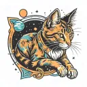 Cat In Space tattoo design idea