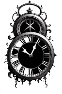 double clock face continuous numbers tattoo design idea