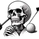Skeleton Golfing tattoo design idea