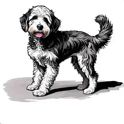 Goldendoodle tattoo design idea