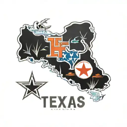 California and Texas design with Houston sports teams, highway 45 sign included tattoo design idea