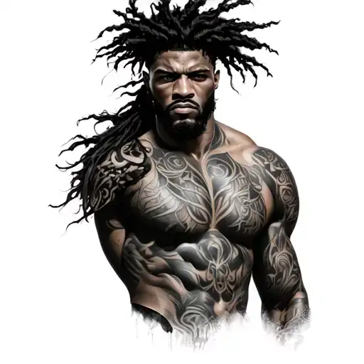 killmonger full back tattoo design idea