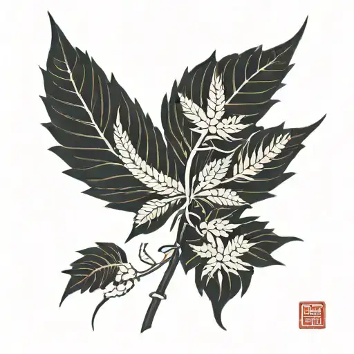 weed leaf tattoo design idea