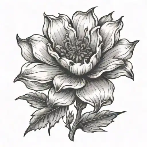 shining light on a helen flower blooming tattoo design idea