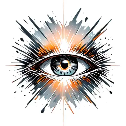 all seeing eye glitched tattoo design idea