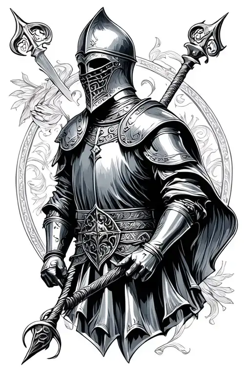 maltese knight tattoo design idea