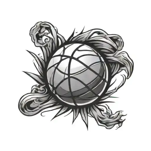 Basketball spinning tattoo design idea