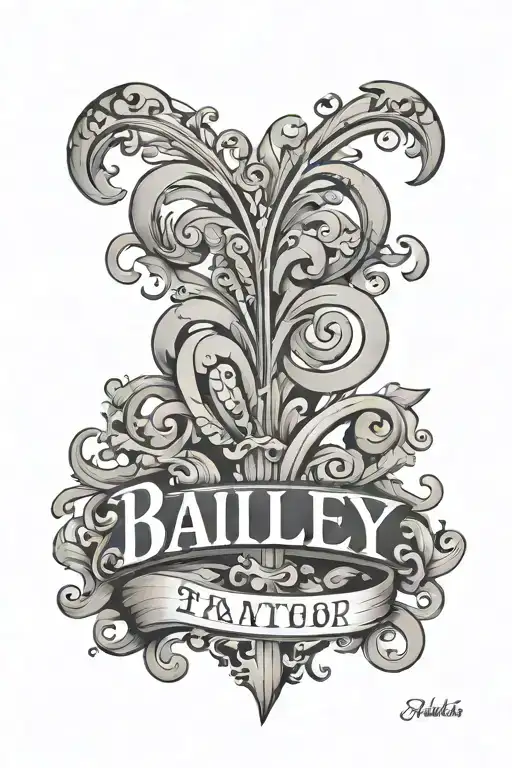 Bailey name tattoo tattoo design idea