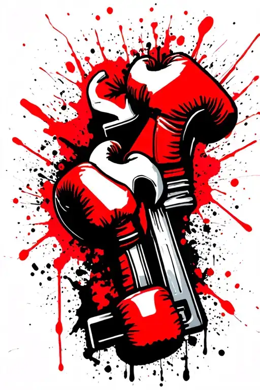 Combination of boxing wrenches incorporated tattoo design idea