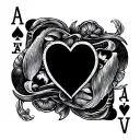 1943 whith cards ( As, 9, 4, 3 of heart) tattoo design idea