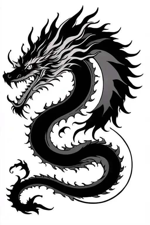 sun moon dragon tattoo design idea