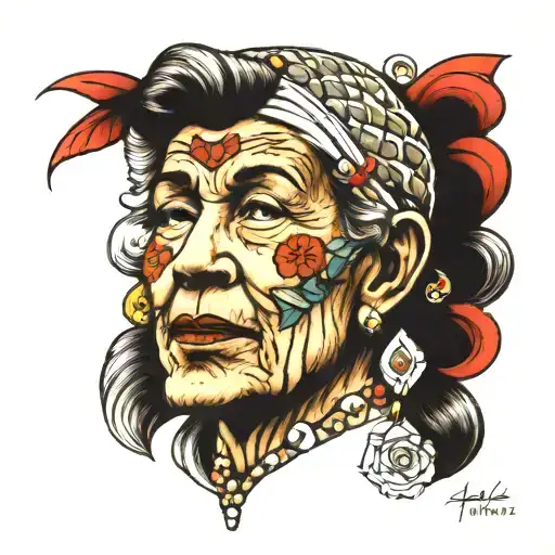 my grandmother who raised me but with whom it was sometimes complicated tattoo design idea
